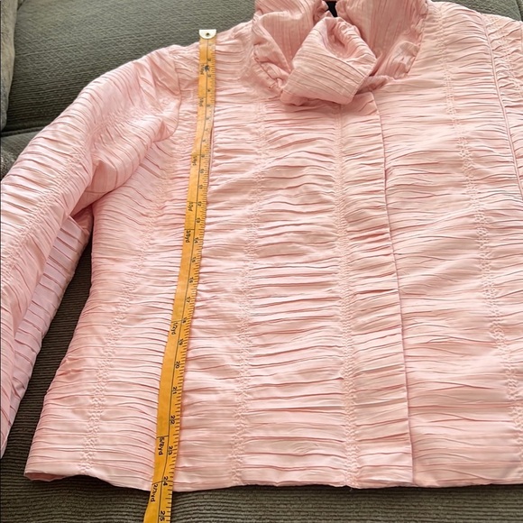 Chicos Light Pink Collared Drawstring Zip Front Lightweight Jacket with Pockets - Picture 13 of 13